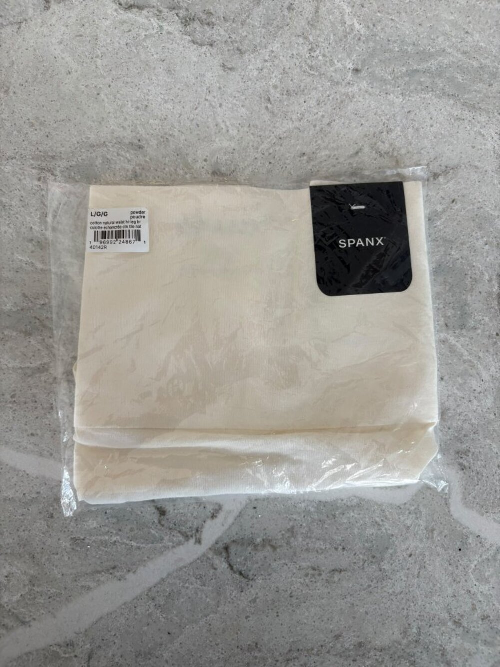 NWT SPANX Cotton Natural Waist Hi-Leg Brief – Powder – Size L